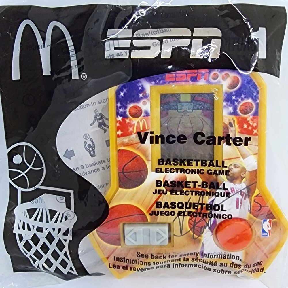 2004 ESPN Vince Carter Basketball Electronic Mini Game #1 McDonalds Toy - NOS